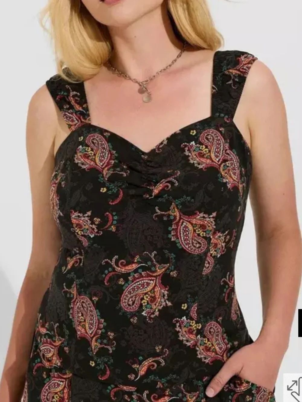 Torrid Challis Smocked Paisley Print Top Women’s XL 1XL